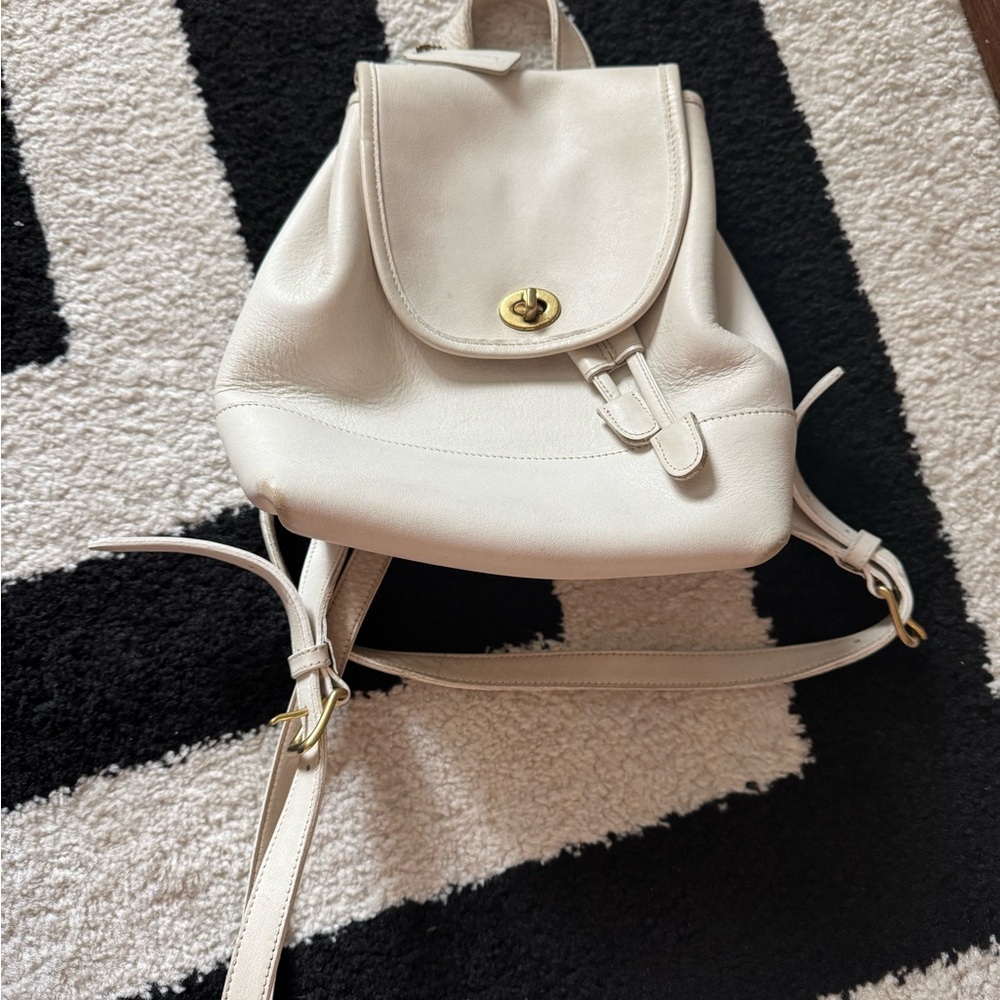 Coach Cream Leather Backpack